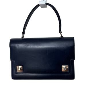 1980s–1990s Tano of Madrid Navy Leather Top Handle Handbag Made in Spain